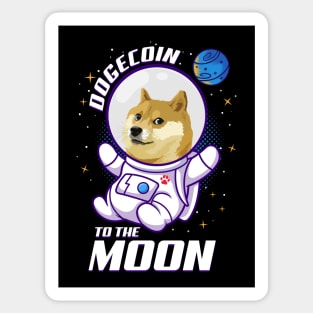 Dogecoin to the Moon Sticker